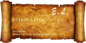 Erlich Lilla névjegykártya
